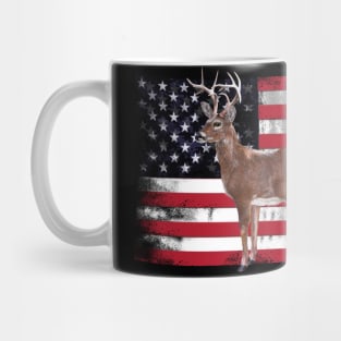 Deer Elk Buck USA American Flag Dad Gift Mug